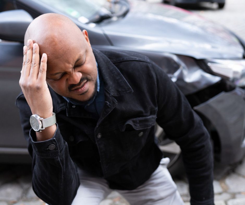 man with concussion after a car accident