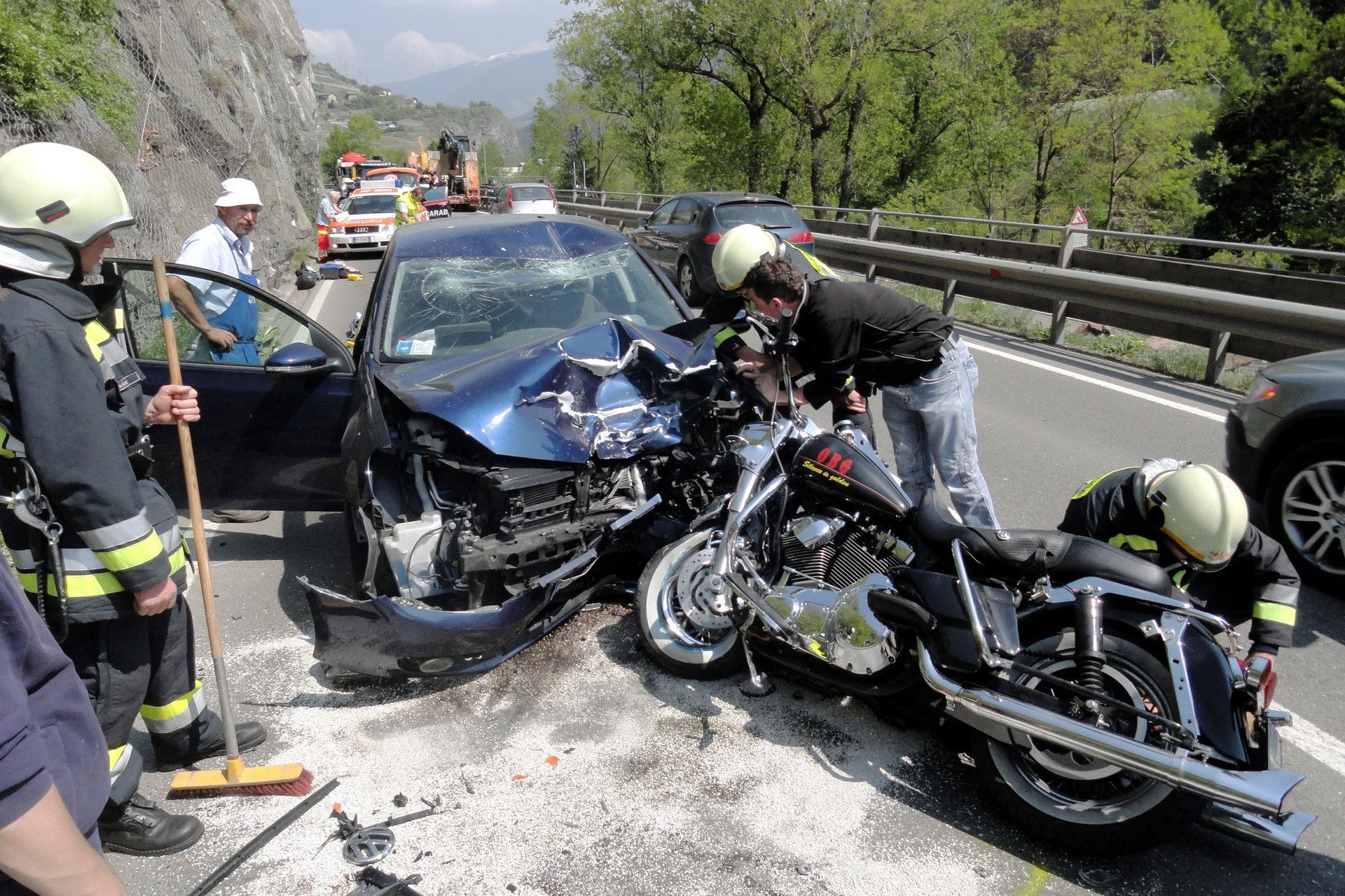 Motorcycle accident with a car in Dallas TX