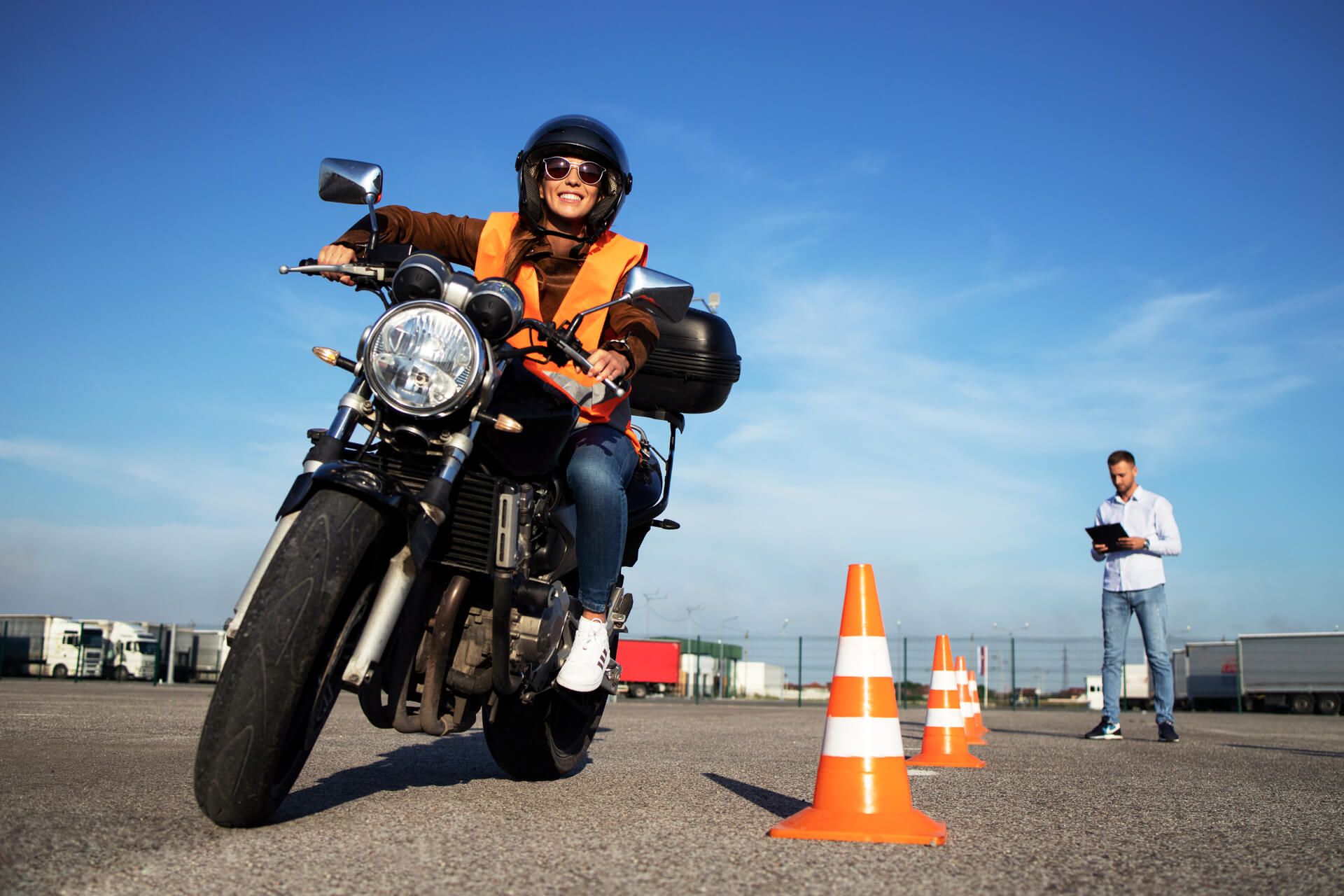 Person In Motorcycle Training Learning Texas Laws