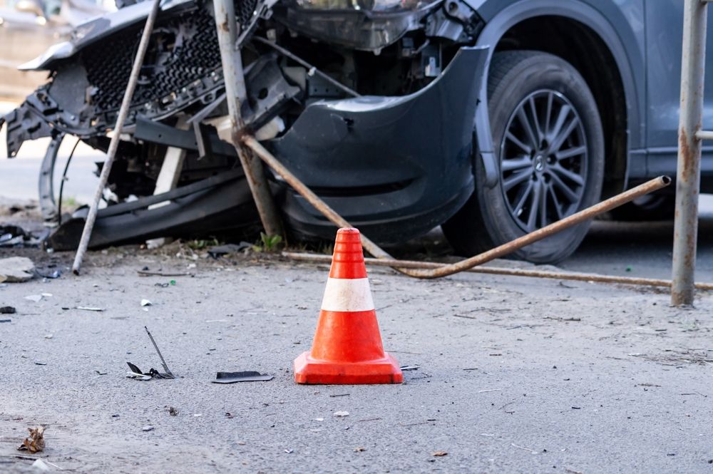 Car accident on a highway